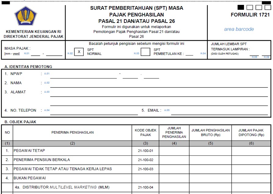 Formulir Spt Masa Pph Pasal 21 Panduan Pengisian Dan Penyerahan News